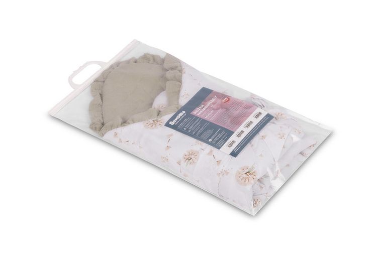 Sensillo, Dmuchawce, rożek niemowlęcy, muślinowy, beżowy, 75-75 cm