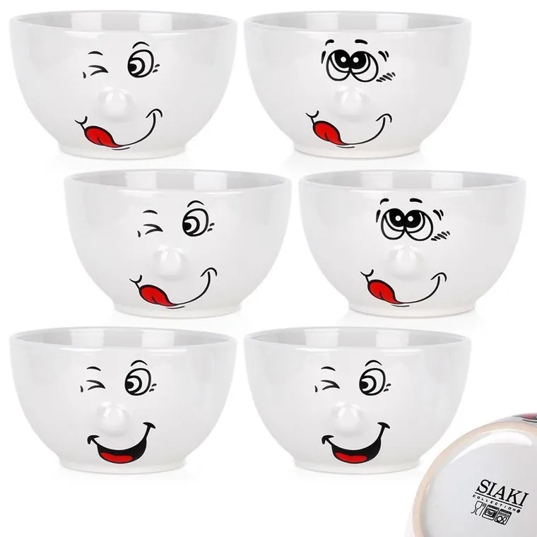 Siaki Collection, miseczki, ceramiczne, 13,5 cm, 550 ml, 6 szt.