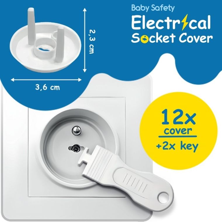 Sipo, zestaw zabezpieczeń kontaktów zaślepki gniazd elektrycznych białe, 12 szt.
