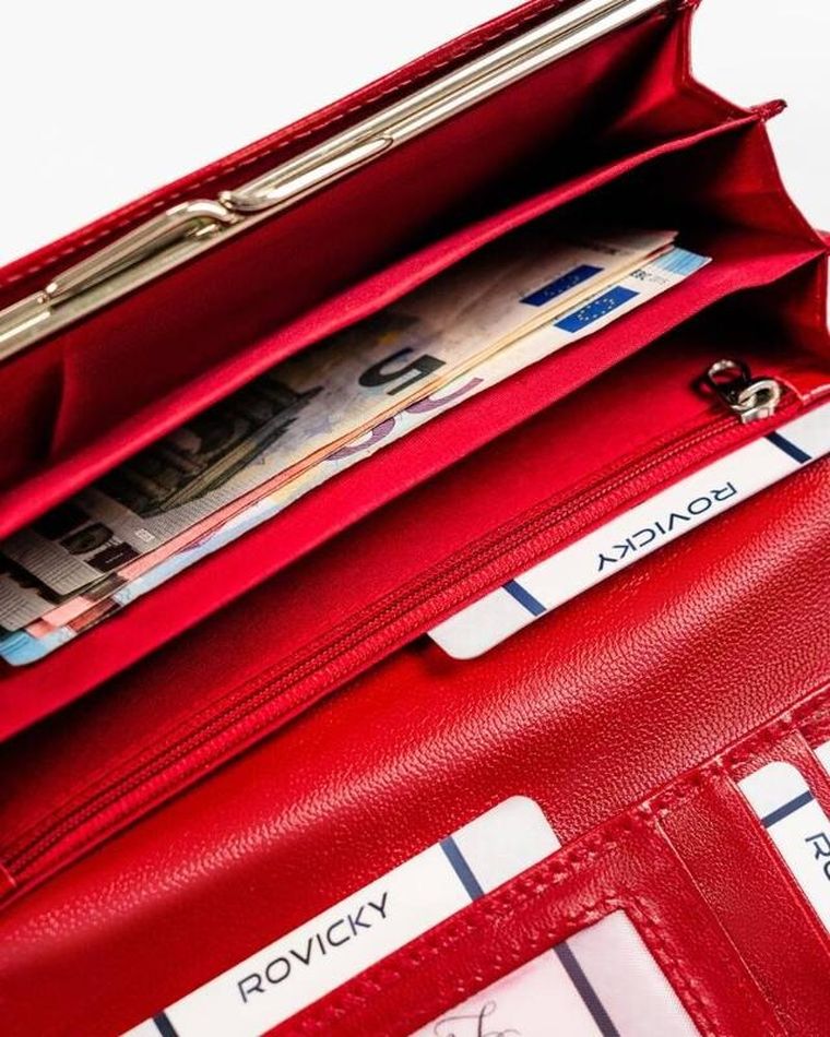 Skórzany portfel damski na zatrzask, 4U Cavaldi