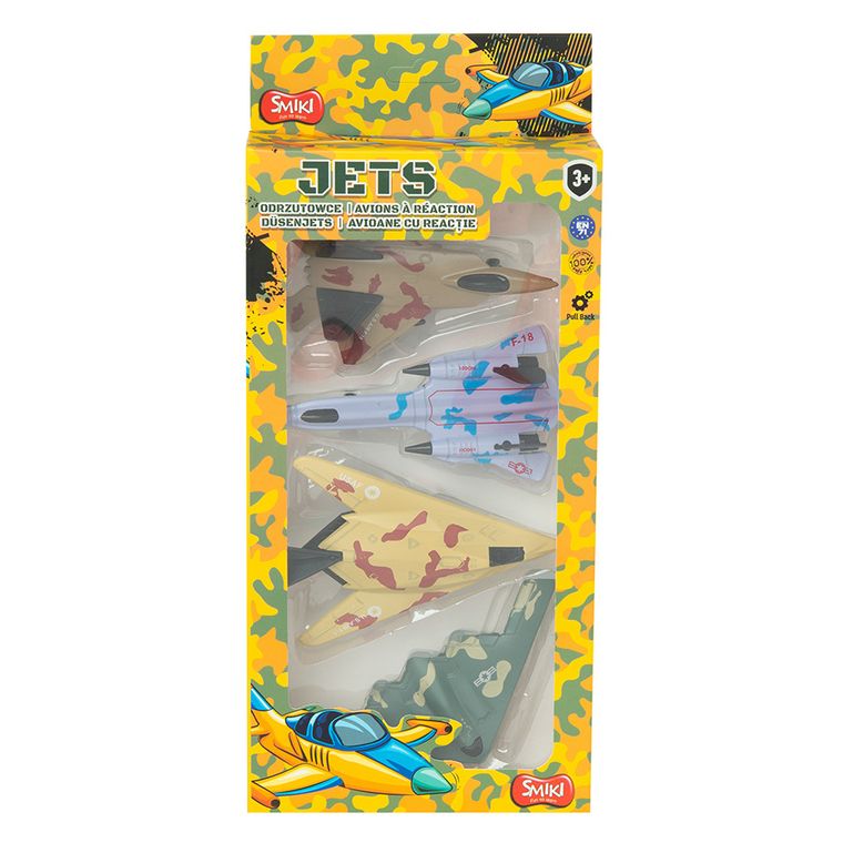 Smiki, Odrzutowce, zestaw samolotów, pull-back, 4 szt.