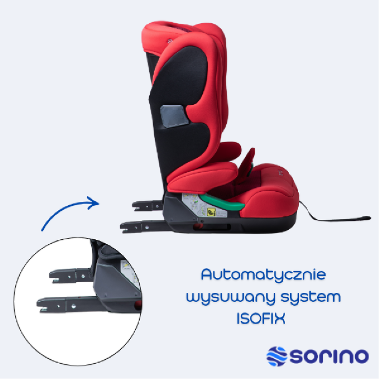 Sorino, Ceres, fotelik samochodowy, red, 100-150 cm