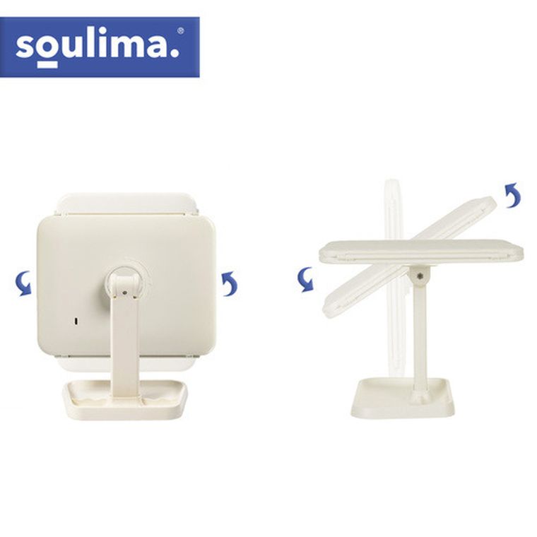 Soulima, lusterko kosmetyczne, rozkładane, LED