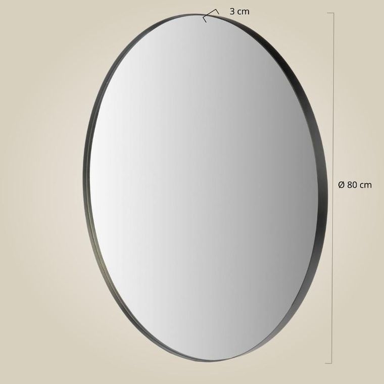 Stilovo, Noor, lustro okrągłe, metalowa rama, 80 cm