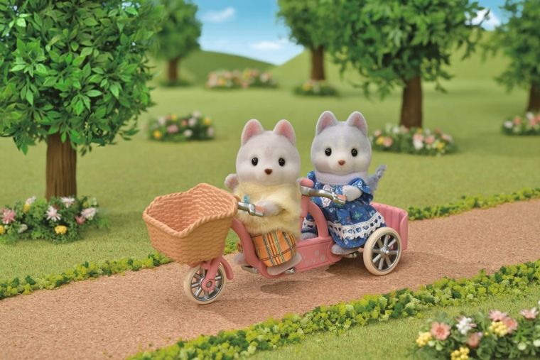Sylvanian Families, Pieski Husky na rowerze, zestaw z figurkami, 5637