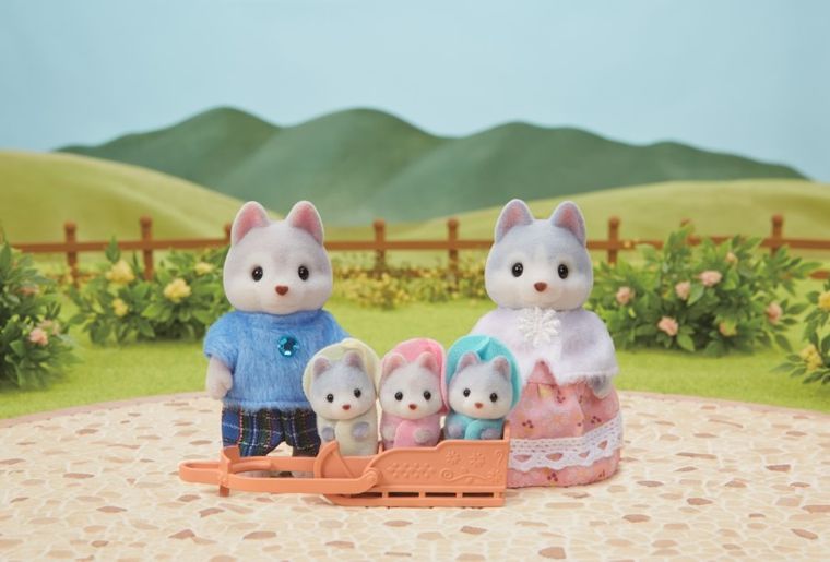 Sylvanian Families, rodzina piesków Husky, zestaw figurek, 5636