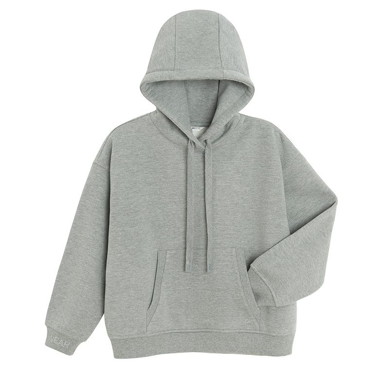 Szara bluza z kapturem o kroju oversize NOWEAR