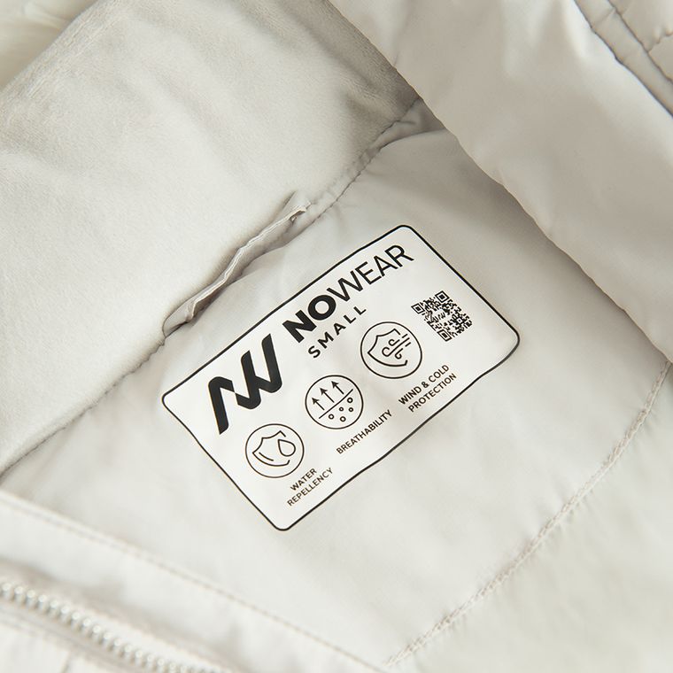 Szara ocieplana kurtka z kapturem cropped NOWEAR