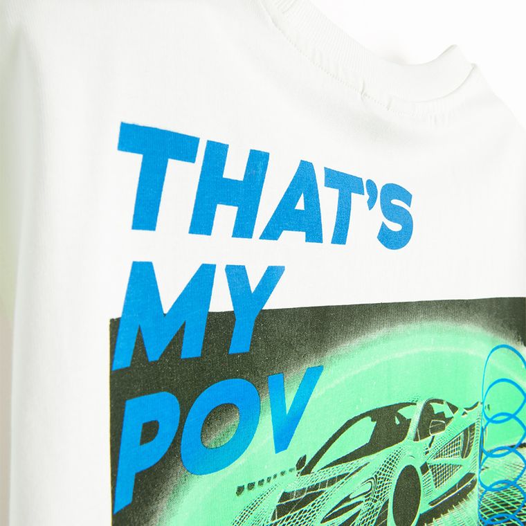 T-shirt oversize z nadrukiem na plecach NOWEAR