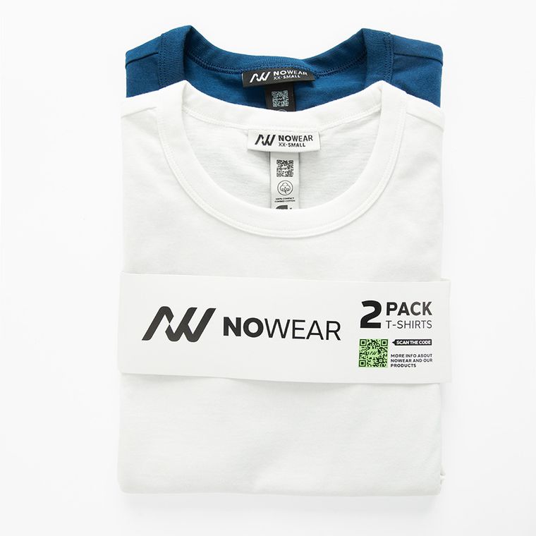 T-shirt z bawełny czesanej 2-pack NOWEAR