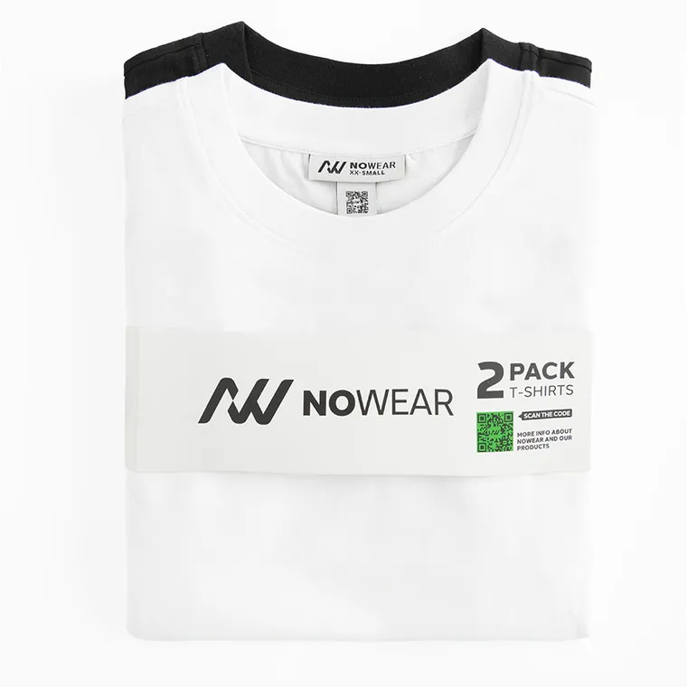 T-shirt z bawełny czesanej 2-pack NOWEAR