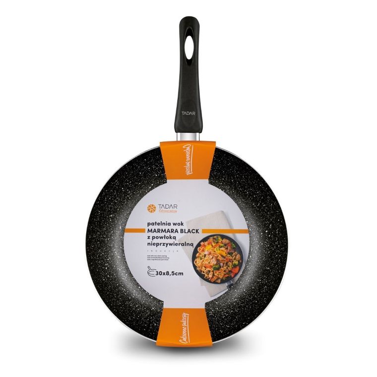 Tadar, wok non-stick, marmara black, indukcja, 30-8,5 cm