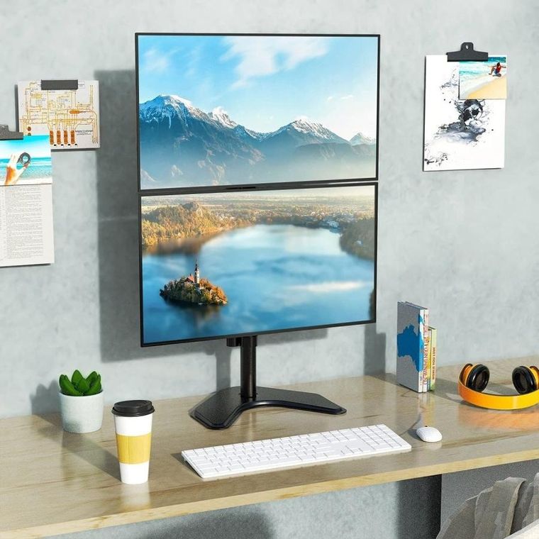 Techly, podstawa pod dwa monitory, biurkowa, pionowa, 13-27", LCD, 10 kg