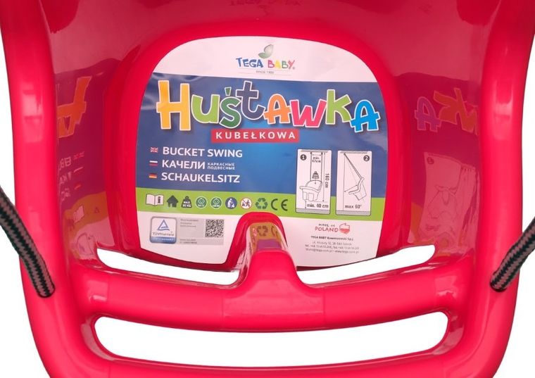 Tega, huśtawka kubełkowa, czerwona