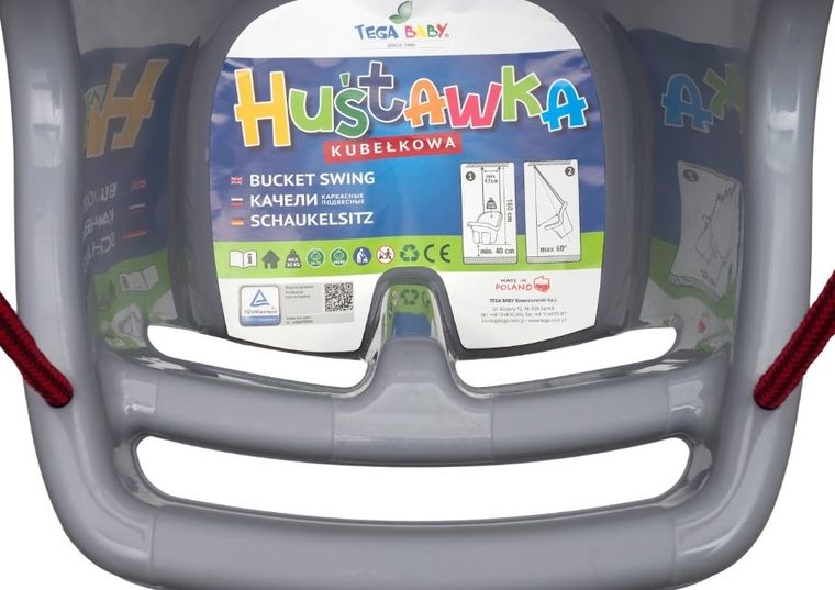 Tega, huśtawka kubełkowa, szara
