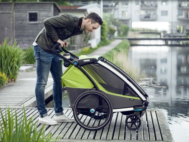 Thule, Chariot Cab 2, przyczepka rowerowa dla dzieci, oliwkowy/szary