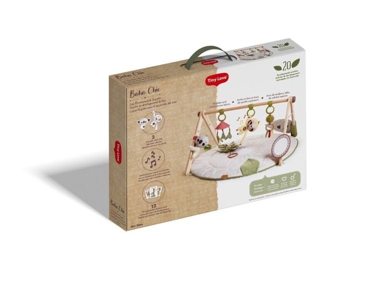 Tiny Love, Boho Chic, gimnastyka, mata dla bobasa z drewnianym stojakiem
