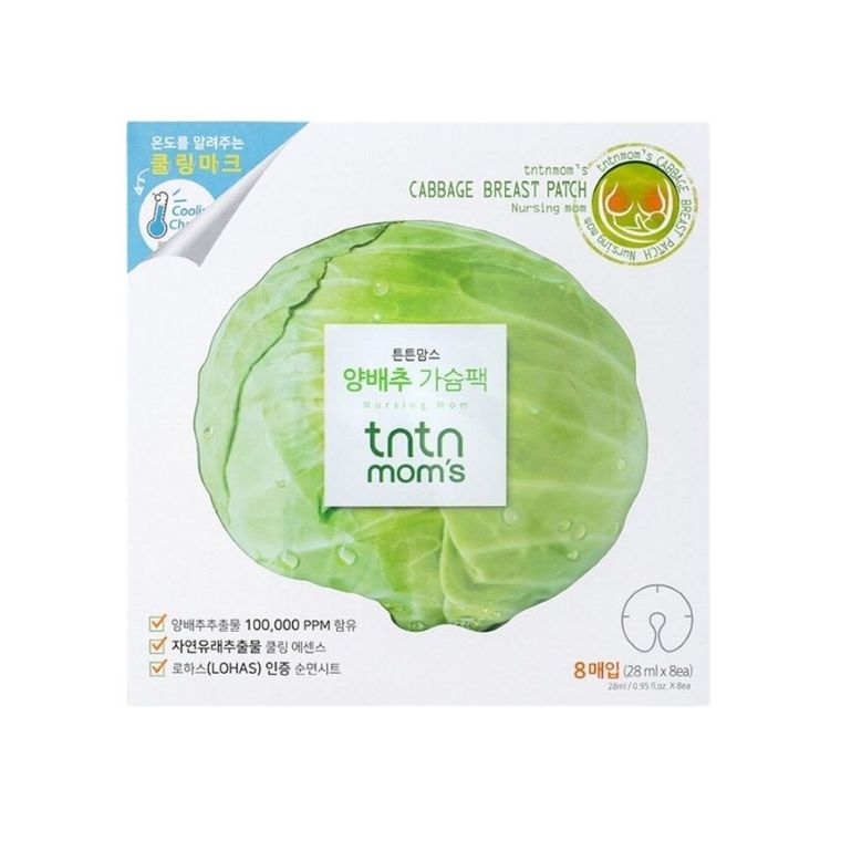 tntn mom's, maska na piersi z ekstraktem z kapusty, 8 szt.