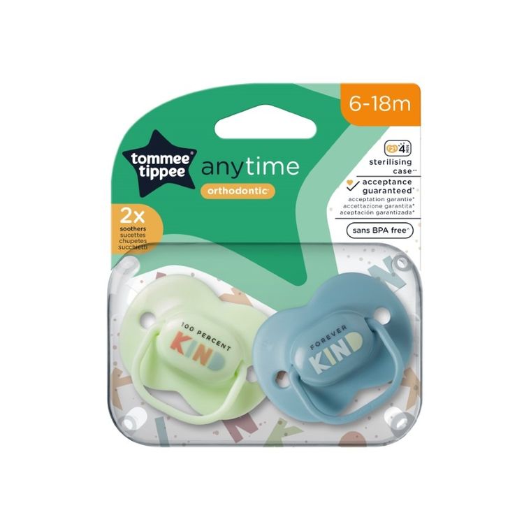 Tommee Tippee, Anytime, smoczek uspokajający, 6-18 m, 2 szt.