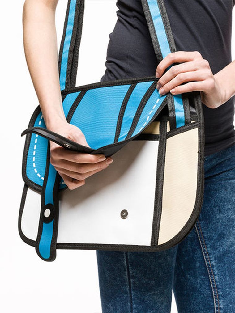 Torba 3D jak z kreskówki, niebieska