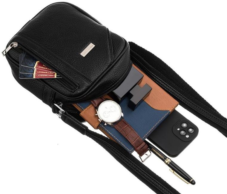 Torba, czarna, skóra ekologiczna, Peterson