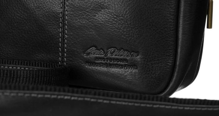 Torba listonoszka, czarna, skórzana, Peterson