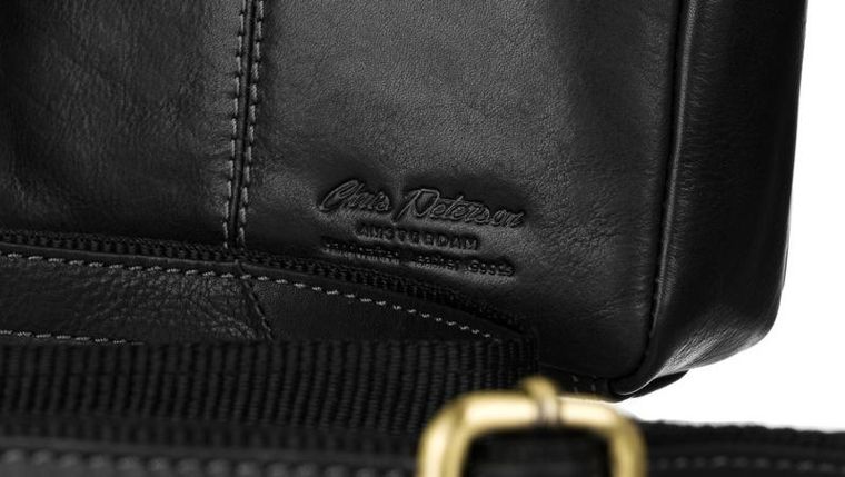 Torba listonoszka, czarna, skórzana, Peterson