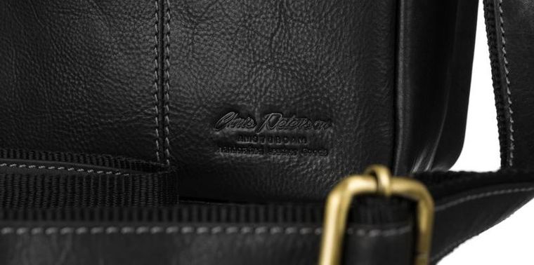 Torba listonoszka, czarna, skórzana, Peterson