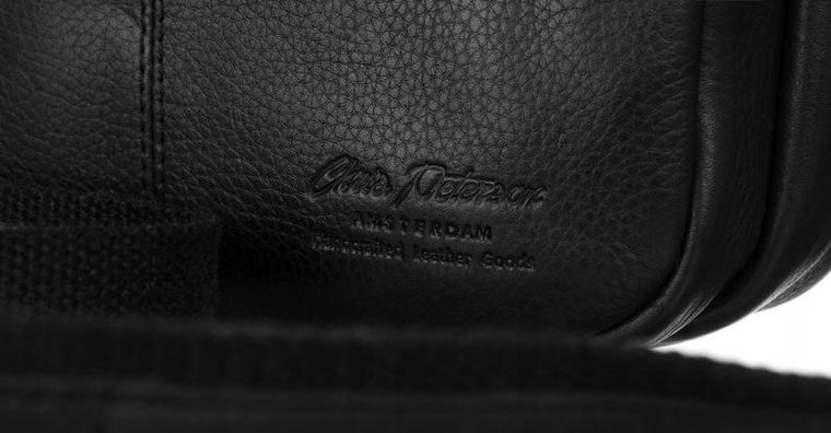 Torba listonoszka, czarna, skórzana, Peterson