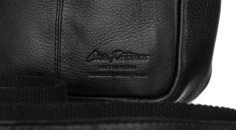 Torba listonoszka, czarna, skórzana, Peterson