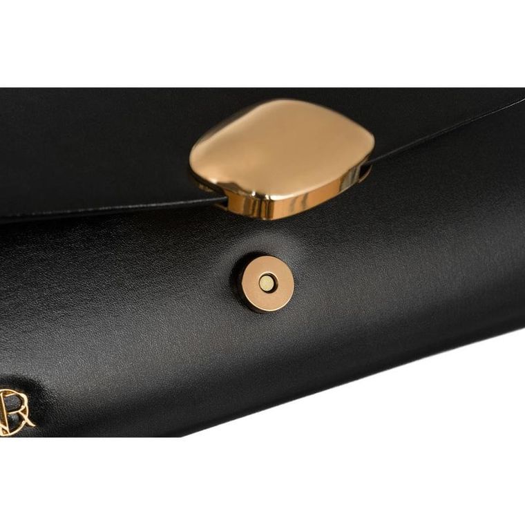 Torebka kopertówka, czarna, skóra ekologiczna, Rovicky