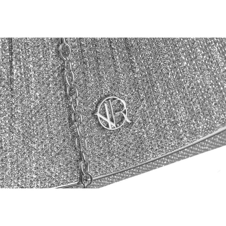 Torebka kopertówka, srebrna, Rovicky