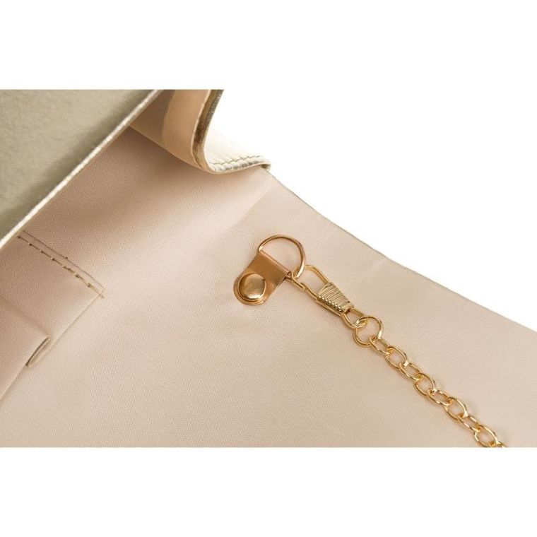 Torebka kopertówka, złota, skóra ekologiczna, Rovicky