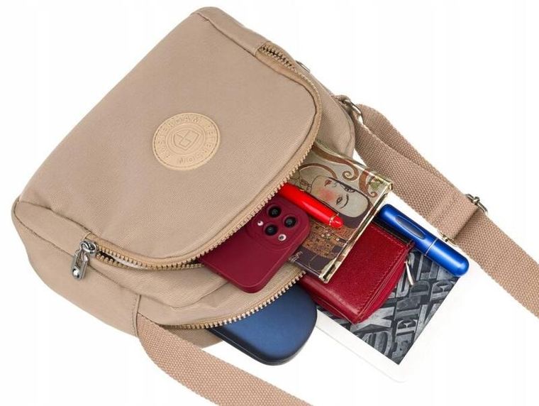 Torebka listonoszka, beżowa, Peterson