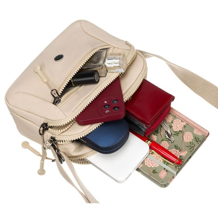 Torebka listonoszka, beżowa, Peterson