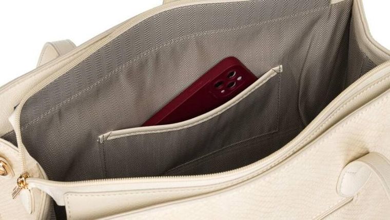 Torebka listonoszka, beżowa, skóra ekologiczna, Peterson