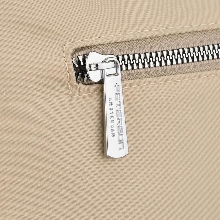 Torebka listonoszka, beżowa, skóra ekologiczna, Peterson