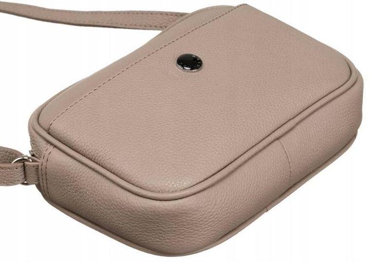 Torebka listonoszka, beżowa, skórzana, Peterson
