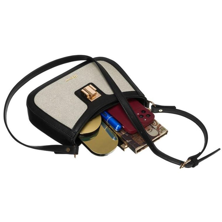 Torebka listonoszka, beżowa, skórzana, Peterson