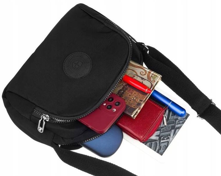 Torebka listonoszka, czarna, Peterson