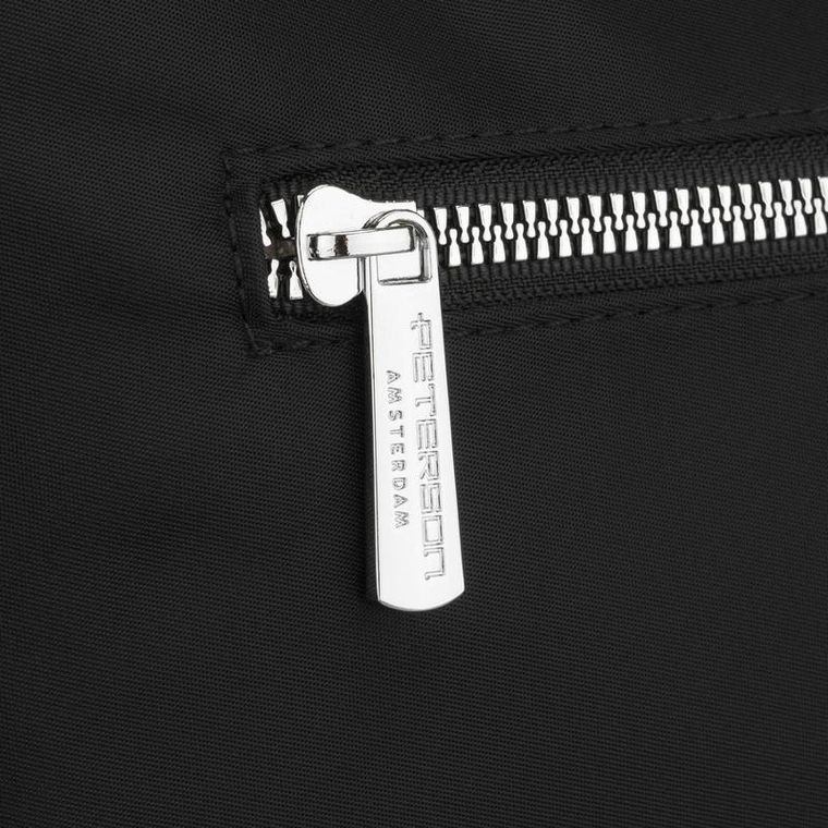 Torebka listonoszka, czarna, skóra ekologiczna, Peterson