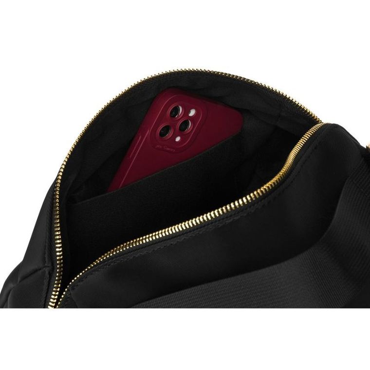 Torebka listonoszka, czarna, skóra ekologiczna, Petreson