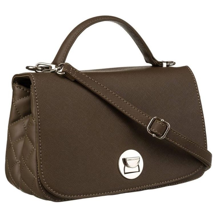 Torebka listonoszka, khaki, skóra ekologiczna, David Jones