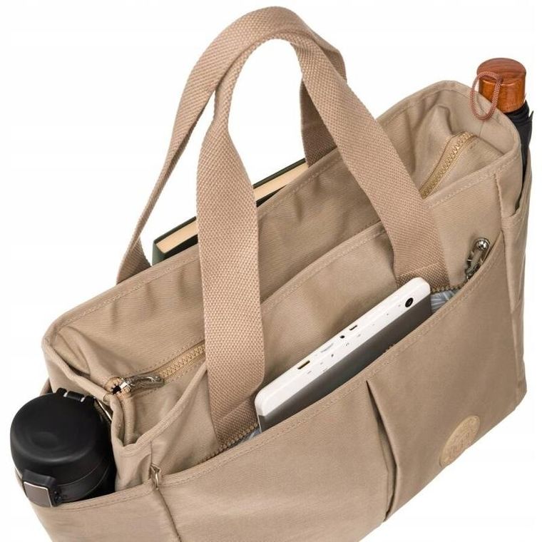 Torebka shopper, beżowa, Peterson