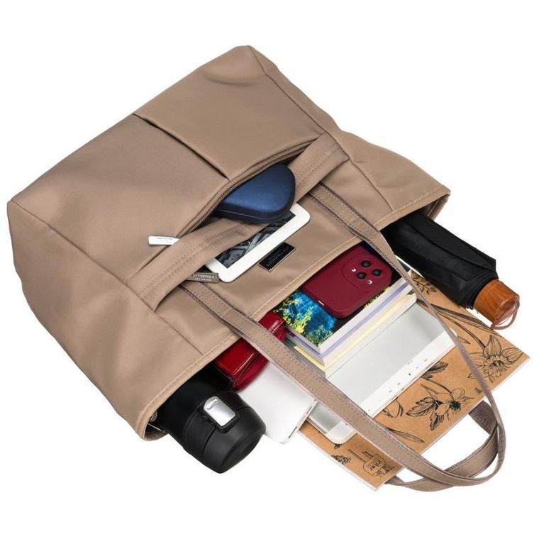 Torebka shopper, beżowa, Peterson