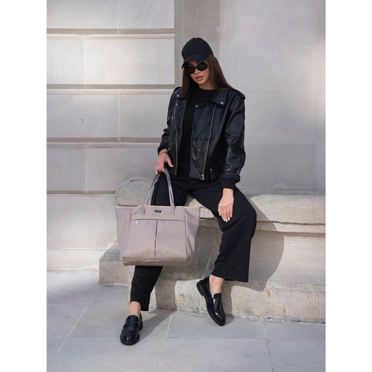 Torebka shopper, beżowa, Peterson