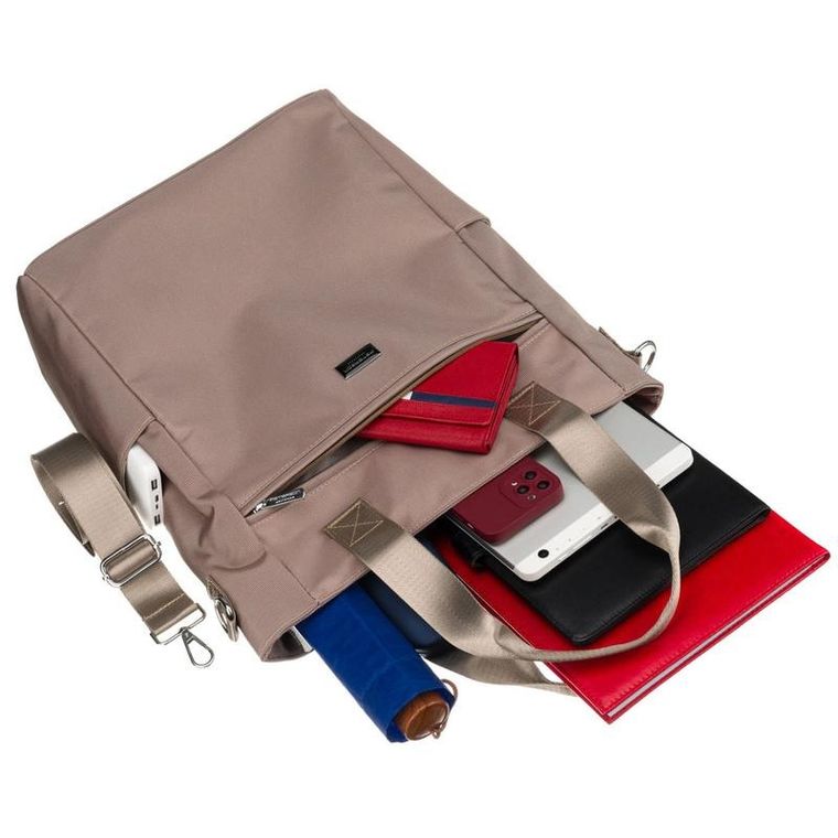 Torebka shopper, beżowa, Peterson