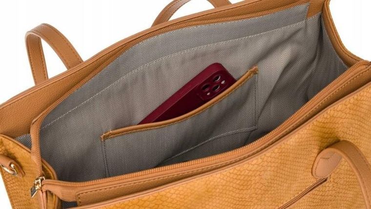 Torebka shopper, brązowa, skóra ekologiczna, Peterson