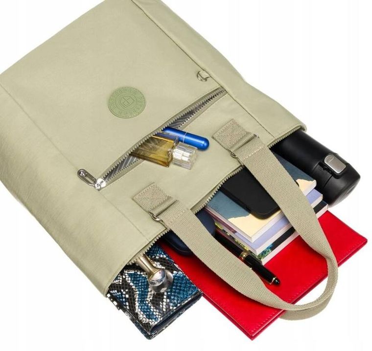 Torebka shopper, jasnozielona, Peterson