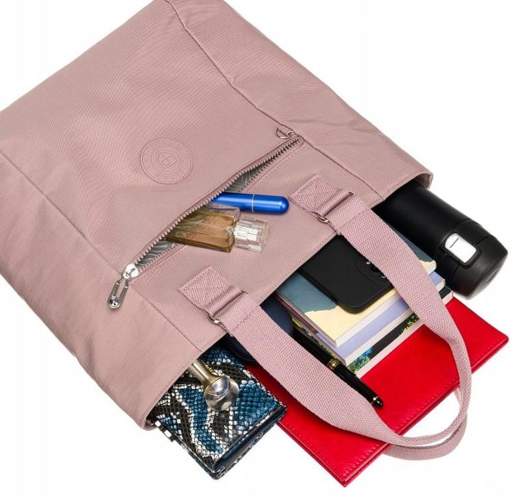 Torebka shopper, różowa, Peterson